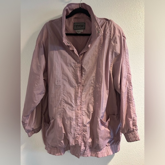 Neyelle Pink Utility Jacket with Collared Neckline and Button-Up Front Size XL - Picture 1 of 4